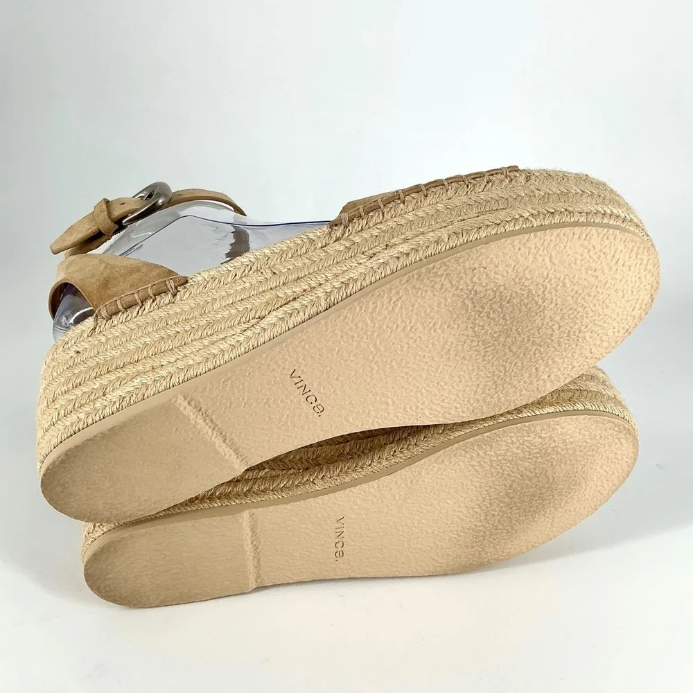 Vince Size 10 Tan Suede Espadrille Platform Wedge Sandals Dune‎ NEW Belisa $330